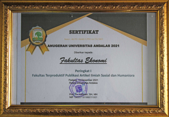Sertifikat Fakultas Terproduktif Publikasi Artikel Ilmiah Sosial dan Humaniora